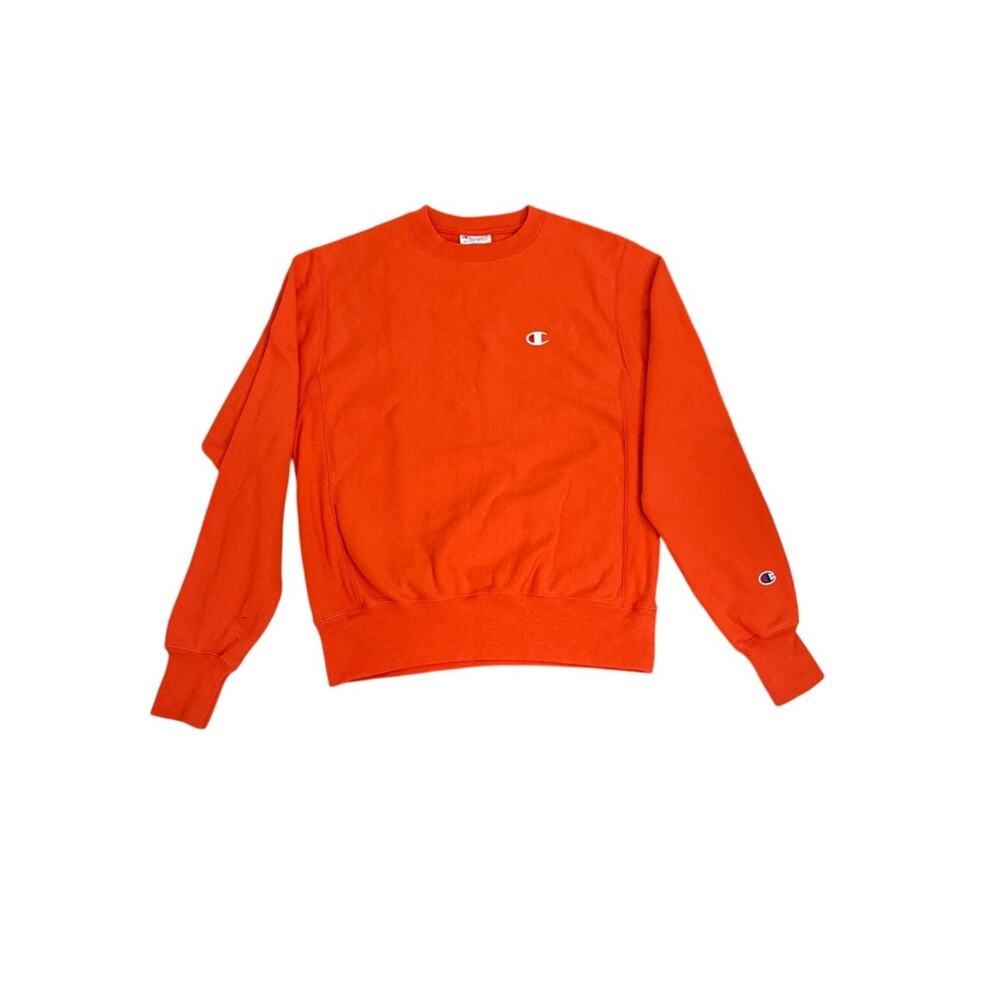 Champion Vintage Reverse Weave Crewneck Orange Sweatshirt Size Men's Small